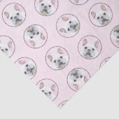 ブルドッグフランスのズ絵を描ホワイトクリームペットドッグアート 薄葉紙 (詳細)