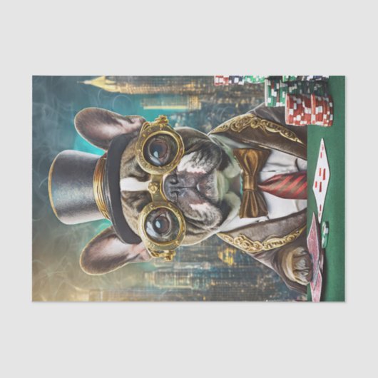 ブルドッグフランスのズ遊トランプのポーカー 薄葉紙 (正面)