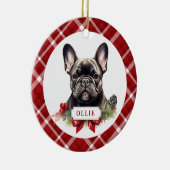 ブルドッグフランスのセラミックサークルオーナメント セラミックオーナメント (右)
