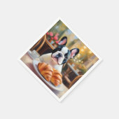 ブルドッグフランスのセレニティ印象派 スタンダードカクテルナプキン (角)