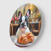 ブルドッグフランスのセレニティ印象派 ラージ壁時計 (傾斜)