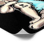 ブルドッグフランスのタトゥー私は大好きパパ座ってギフト脂肪 ポスター (角)