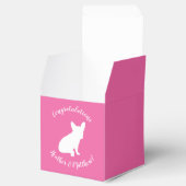 ブルドッグフランスのテーマパーティー – 赤ちゃんシャワーピンク フェイバーボックス (オープン)