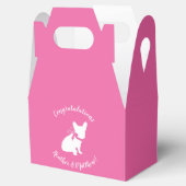 ブルドッグフランスのテーマパーティー – 赤ちゃんシャワーピンク フェイバーボックス (オープン)