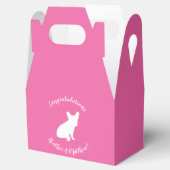 ブルドッグフランスのテーマパーティー – 赤ちゃんシャワーピンク フェイバーボックス (オープン)