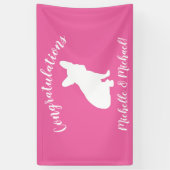 ブルドッグフランスのテーマパーティー – 赤ちゃんシャワーピンク 横断幕 (縦)