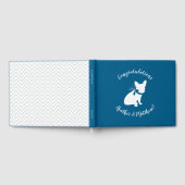 ブルドッグフランスのテーマパーティー – Baby Shower Blue ゲストブック (全面)