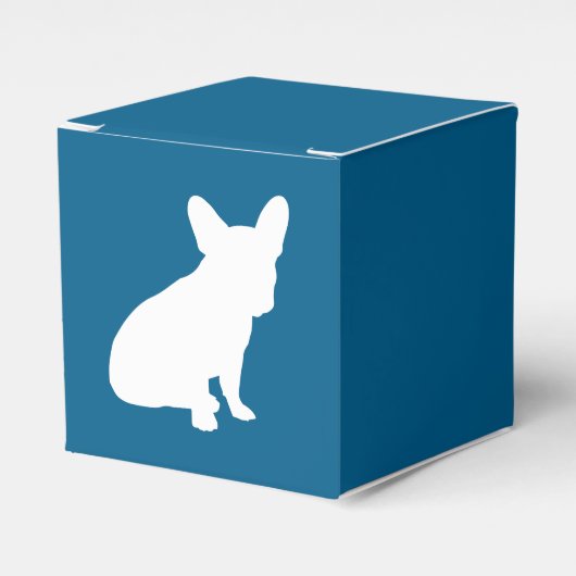 ブルドッグフランスのテーマパーティー – Baby Shower Blue フェイバーボックス (正面サイド)