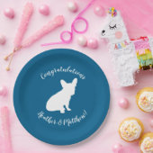 ブルドッグフランスのテーマパーティー – Baby Shower Blue ペーパープレート (パーティー)