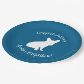 ブルドッグフランスのテーマパーティー – Baby Shower Blue ペーパープレート (アングル)
