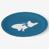 ブルドッグフランスのテーマパーティー – Baby Shower Blue ペーパープレート (アングル)