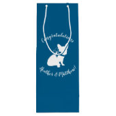 ブルドッグフランスのテーマパーティー – Baby Shower Blue ワインギフトバッグ (裏面)