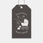 ブルドッグフランスのテーマパーティー – Baby Shower Neutral ギフトタグ (正面)