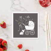 ブルドッグフランスのテーマパーティー – Baby Shower Neutral スタンダードカクテルナプキン (インサイチュ)