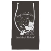 ブルドッグフランスのテーマパーティー – Baby Shower Neutral スモールペーパーバッグ (正面)