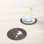 ブルドッグフランスのテーマパーティー – Baby Shower Neutral ラウンドペーパーコースター (インサイチュ)