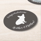 ブルドッグフランスのテーマパーティー – Baby Shower Neutral ラウンドペーパーコースター (アングル)