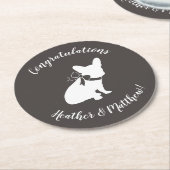 ブルドッグフランスのテーマパーティー – Baby Shower Neutral ラウンドペーパーコースター (アングル)