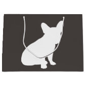 ブルドッグフランスのテーマパーティー – Baby Shower Neutral ラージペーパーバッグ (正面)