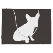 ブルドッグフランスのテーマパーティー – Baby Shower Neutral ラージペーパーバッグ (裏面)