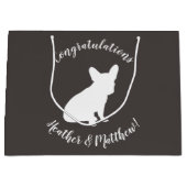 ブルドッグフランスのテーマパーティー – Baby Shower Neutral ラージペーパーバッグ (正面)