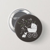 ブルドッグフランスのテーマパーティー – Baby Shower Neutral 缶バッジ (正面&裏面)