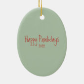 ブルドッグフランスのトナカイのクリスマスライト セラミックオーナメント (裏面)