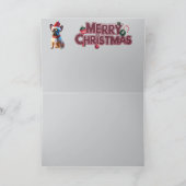 ブルドッグフランスのトナカイ折り畳みグリーティングカード カード (内部)