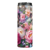 ブルドッグフランスのトリオ：フローラ、蝶チャーム タンブラー (裏面)