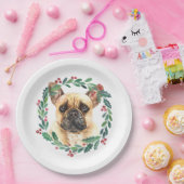 ブルドッグフランスのドグエレガント・クリスマス・ホリデー ペーパープレート (パーティー)