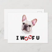 ブルドッグフランスのドッグお前が嫌だ インビテーションポストカード (正面/裏面)