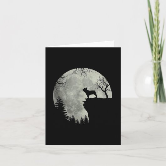 ブルドッグフランスのドッグとムーンハロウィーンの衣装 カード (正面)