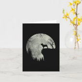 ブルドッグフランスのドッグとムーンハロウィーンの衣装 カード (黄色い花)