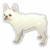 ブルドッグフランスのドッグのサイドビューシルエット シール (正面)
