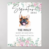 ブルドッグフランスのドッグのシグネチャードリンク看板 ポスター (正面)