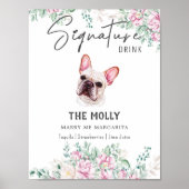 ブルドッグフランスのドッグのシグネチャードリンク看板 ポスター (正面)