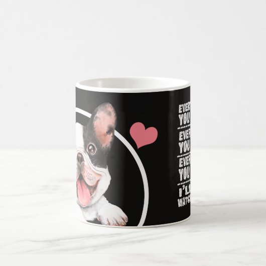 ブルドッグフランスのドッグのスナックを作る コーヒーマグカップ (中央)