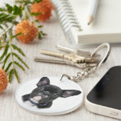 ブルドッグフランスのドッグの品種 キーホルダー (正面右)