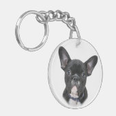 ブルドッグフランスのドッグの品種 キーホルダー (正面左)
