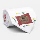ブルドッグフランスのドッグアート ネクタイ (ロール)