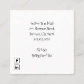 ブルドッグフランスのドッグトリマーポープリントパターンホワイト スクエア名刺 (裏面)