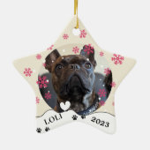 ブルドッグフランスのドッグハパーソナライズされたンドスケッチ セラミックオーナメント (裏面)