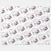 ブルドッグフランスのドッグパターンフリースブランケット フリースブランケット (正面(横))