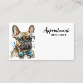 ブルドッグフランスのドッグパーソナライズされたトリマーペットケア 予約カード (正面)
