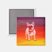 ブルドッグフランスのドッグビーチ マグネット (正面/裏面)