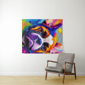 ブルドッグフランスのドッグペットかわいい愛らしい動物コンパン タペストリー (インサイチュ(横))