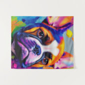 ブルドッグフランスのドッグペットかわいい愛らしい動物コンパン タペストリー (正面(横))