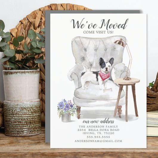 ブルドッグフランスのドッグ引っ越しました移動発表 案内状