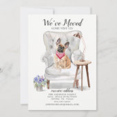 ブルドッグフランスのドッグ引っ越しました移動発表 案内状 (正面)