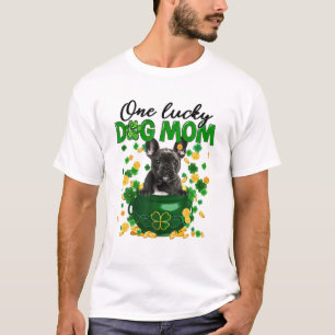 ブルドッグフランスのドッグ母アイリッシュグリーンシャームロックサンパット Tシャツ